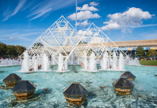 Jellyfish fountains at Imagination Pavilion