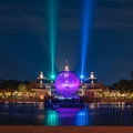 Spotlights behind American pavilion