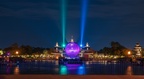 Spotlights behind American pavilion