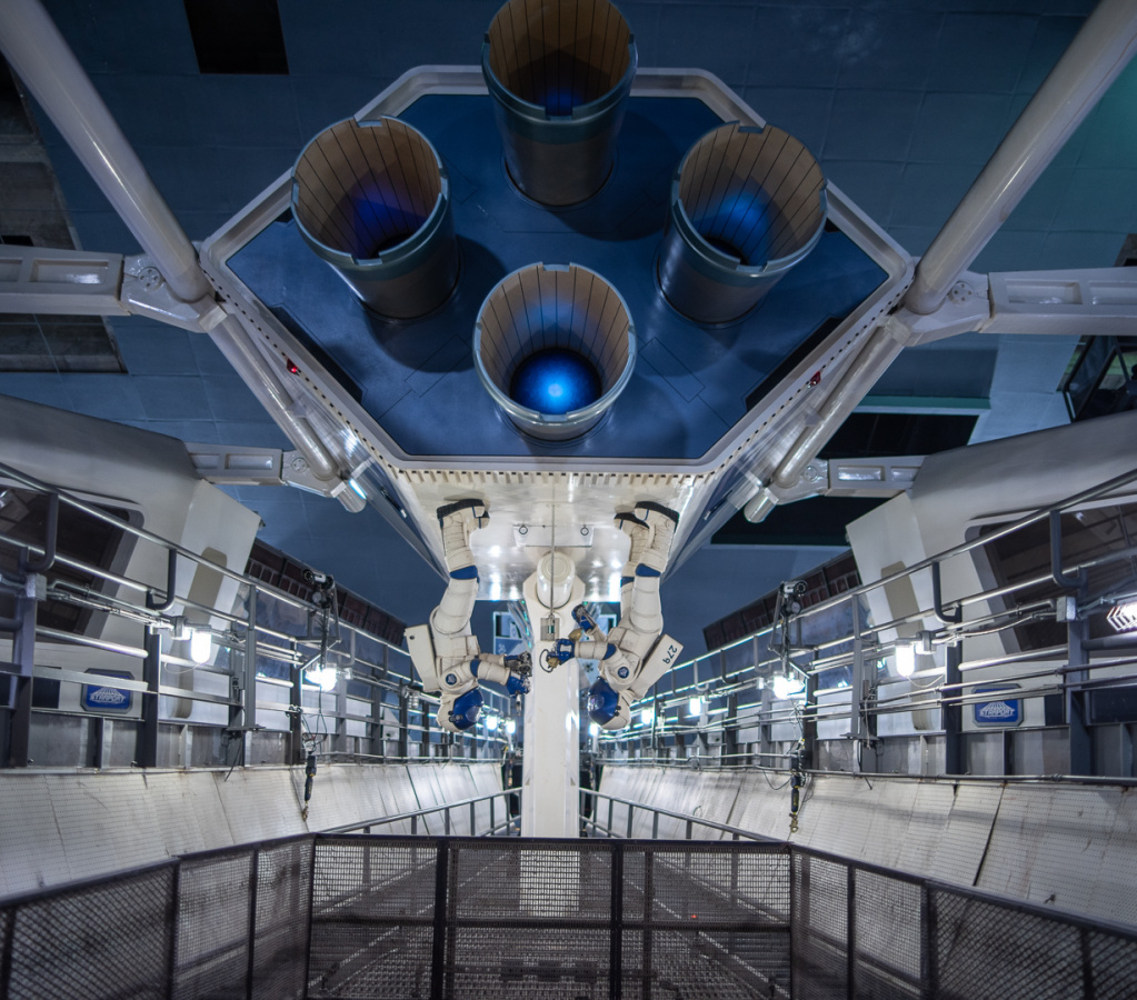 Space Mountain lights-on from PeopleMover