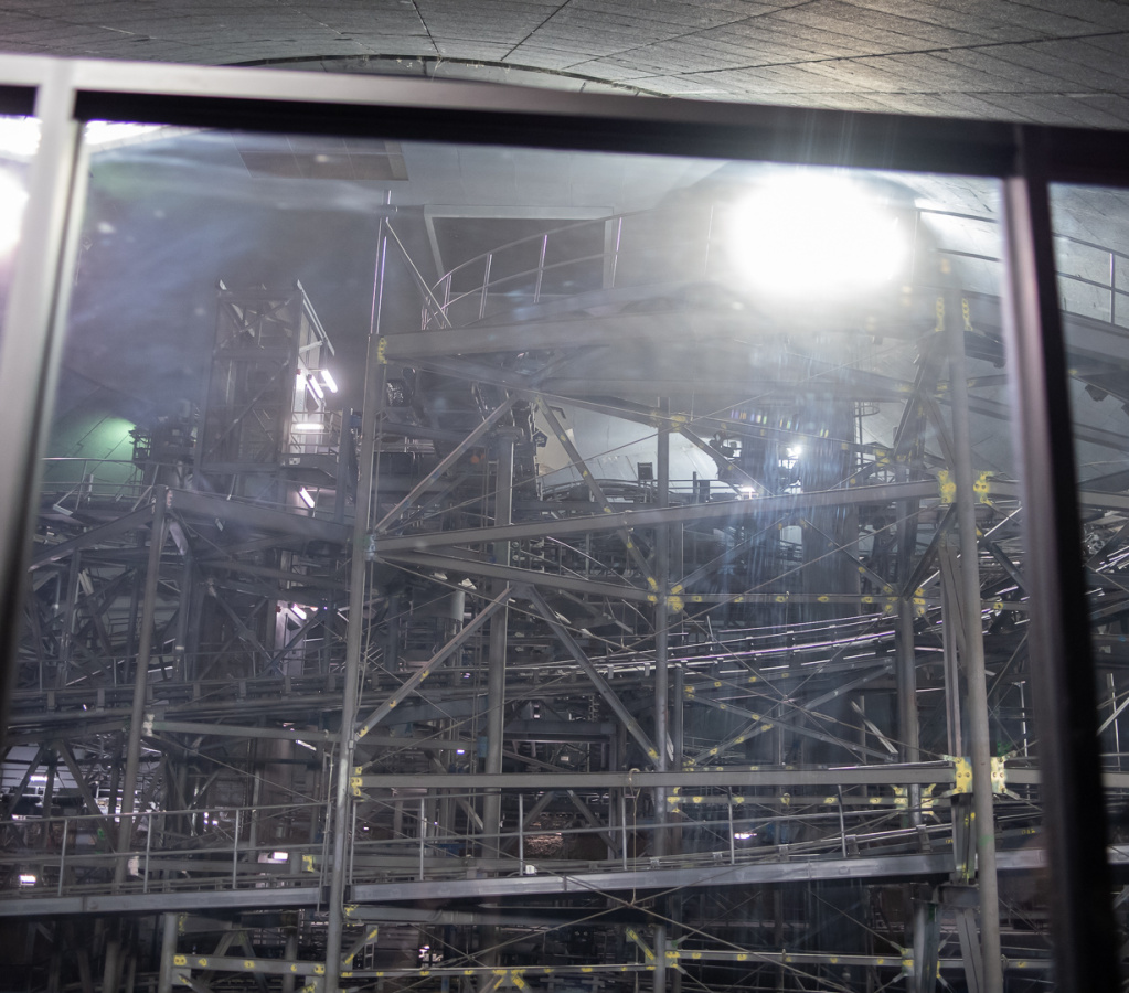 Space Mountain lights-on from PeopleMover