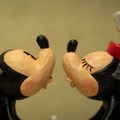 Mickey and Minnie kissing