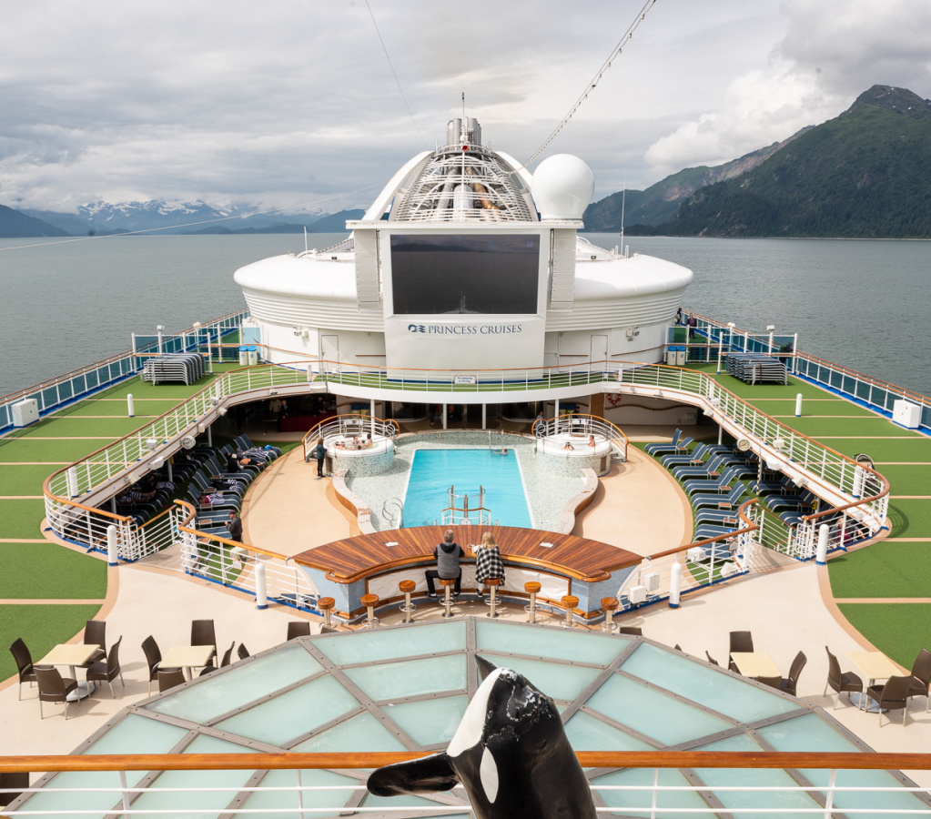 Drake Island on right