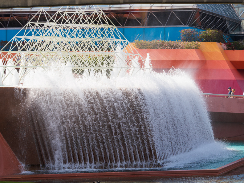 Upside-down waterfall at Imagination Pavilion