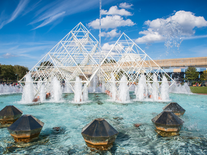 Jellyfish fountains at Imagination Pavilion