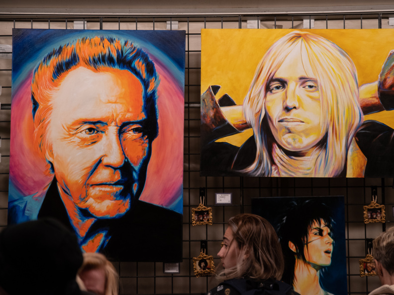 Christopher Walken and Tom Petty paintings