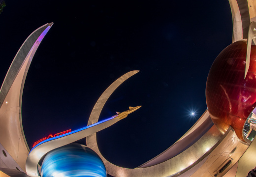 Mission Space at night