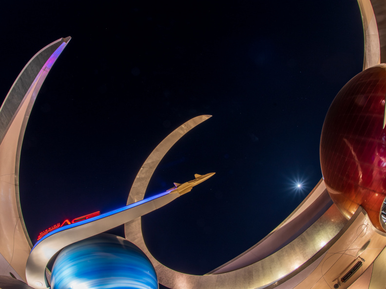 Mission Space at night