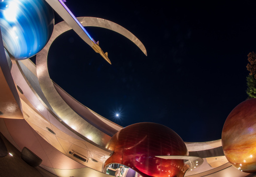 Mission Space at night